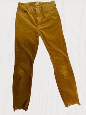 MOTHER High Waisted Looker Ankle Chew corduroy pants Hopscotch wash